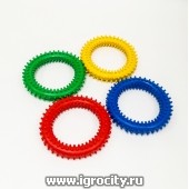 Набор из 4 разноцветных колец с шипами (кистевые эспандеры), d 13 см, Тех-пласт