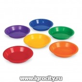 Цветные тарелки для сортировки / Sorting Bowls, 6 шт., Learning Resources, арт. LER0745 (sale!)
