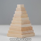Деревянная мини-пирамидка "Квадрат", высота 9,5 см., Пелси, арт. И606 (sale!)