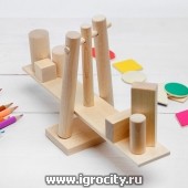 Развивающая игрушка "Геометрические весы" (деревянный конструктор), Пелси, арт.602