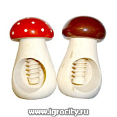 Гриб-винт деревянный окрашенный 1 шт., арт. 121231 (цвет гриба в ассортименте) (sale!)