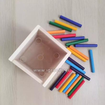 Игра "Радужные палочки", натуральная коробочка, Nicolya