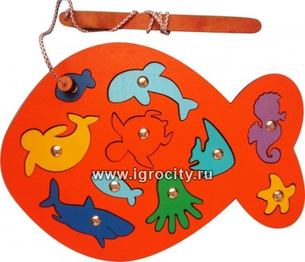 Игра с магнитами "Рыбалка" (магнитная удочка, рыбки, морские животные), Smile-Decor, арт. Р008, цвета МИКС 