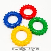 Набор из 4 разноцветных колец с шипами (кистевые эспандеры), d 6 см, Тех-пласт