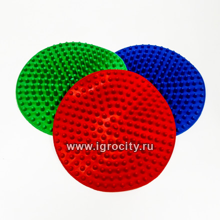 Набор из трех круглых ковриков с шипами (синий, зеленый, красный), d-22 cм, Тех-пласт