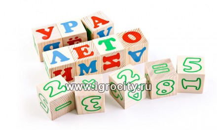 Деревянные кубики с буквами Томик "Азбука+цифры", 20 кубиков, арт. 2222-2