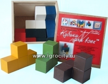 Кубики для всех Никитина, упаковка из фанеры, Световид