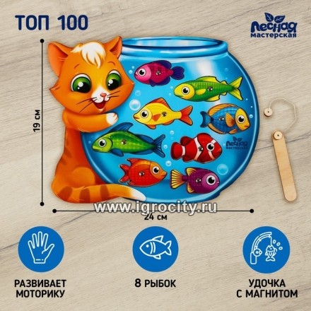 Магнитная рыбалка "Кот", головоломка, арт. 4276034