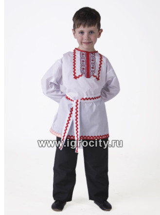 Марийский национальный костюм (мальчик) (рубашка+ кушак + брюки), Вини