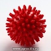 Колючий массажный мяч-ежик, диаметр 6.5 см., цвет красный, Альпина Пласт, арт. 2878201
