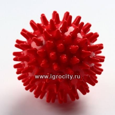 Колючий массажный мяч-ежик, диаметр 6.5 см., цвет красный, Альпина Пласт, арт. 2878201