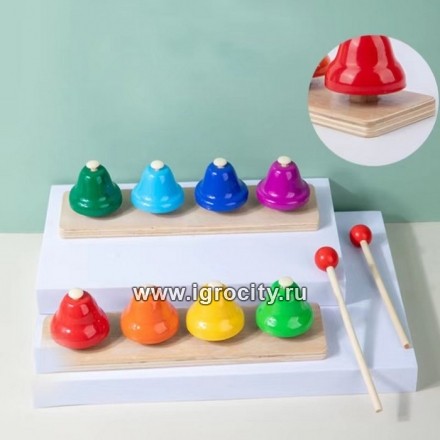 Музыкальная игрушка «Восьми тональные колокольчики» 23 × 6 × 12,5 см, арт. 9668746