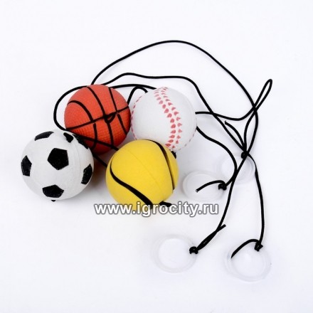 Мяч мягкий на резинке (мяч-маятник), 1 шт., диаметр 4 см, цвета микс, арт. 3479534