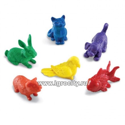 Набор мини-фигурок «Домашние животные» 6 шт., размер фигурки от 3 см., Learning Resources, цвета в ассортименте (упаковка zip-пакет)