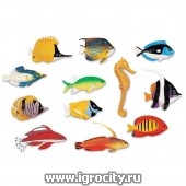 Игровой набор мини-фигурок "Рыбки", 12 шт, примерная длина рыбок 6.5 см., Learning Resources (sale!)