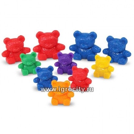 Набор мини-фигурок «Семья медведей» 24 шт., размер фигурки от 2.5 см., Learning Resources, цвета в ассортименте (упаковка zip-пакет)