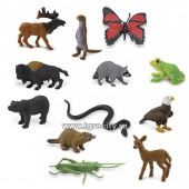 Набор мини-фигурок в тубе "Лесные обитатели" размер фигурки от 3 см., 12 шт., Safari Ltd, арт. 685504