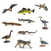 Набор мини-фигурок в тубе "Великие озера", размер фигурки от 3 см., 10 шт., Safari, арт. 100264