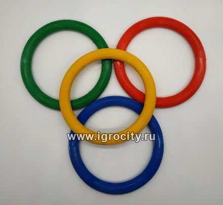 Набор из 4-x тяжелых (тонущих) колец, d 18 cм (красный, синий, желтый, зеленый), Тех-пласт