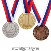 Набор из трех призовых медалей d=4 см. (1, 2, 3 место)