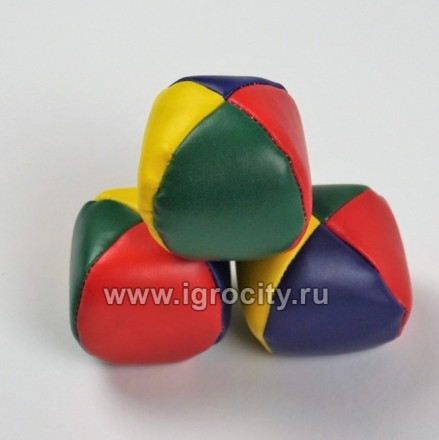 Набор из трех мячей для жонглирования для детей, диаметр 5 см., материал искуственная кожа (эконом)