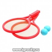 Набор ракеток для летних игр "Звезда тенниса", 2 ракетки, 2 мяча, цвета в ассортименте, арт. 676561 (sale!)