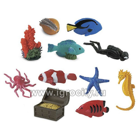 Набор фигурок морских обитателей "Коралловый риф" 11 шт., Safari Ltd, арт.699104