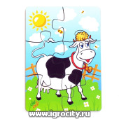 Пазл 6 элементов «Корова на лугу», арт. IG0075