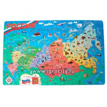 Пазл деревянный «Карта России», арт. 6826849 (sale!)