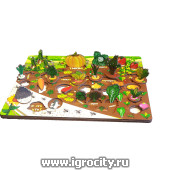 Игра 3D "Овощи на грядке" - развивающая доска, Нескучные игры, арт.7907