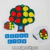 Развивающая игра «Дерево с листьями», Фетров