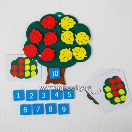 Развивающая игра «Дерево с листьями», Фетров