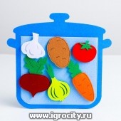 Развивающая игра из фетра "Кастрюля с овощами", Фетров, арт. 4696759