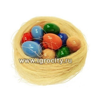 Счетный материал "Яйца в гнезде" цветные (12 шт), RNToys, арт. Д-683