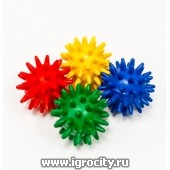 Набор из 4 маленьких игольчатых массажных шариков / массажные мячики ежики с шипами, d-4.5 см., Тех-пласт (sale!)
