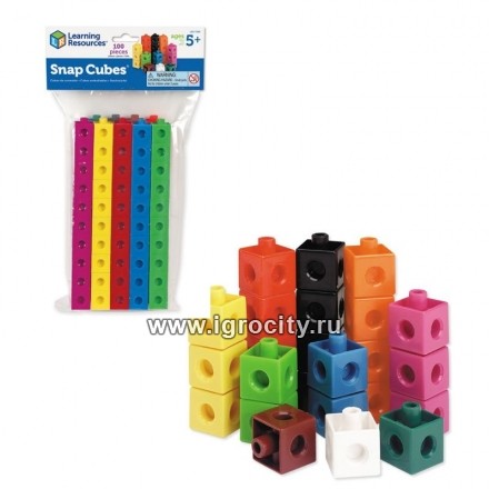 Соединяющиеся кубики, размер кубика 2х2 см., 100 шт., Learning Resources, арт. LER7584