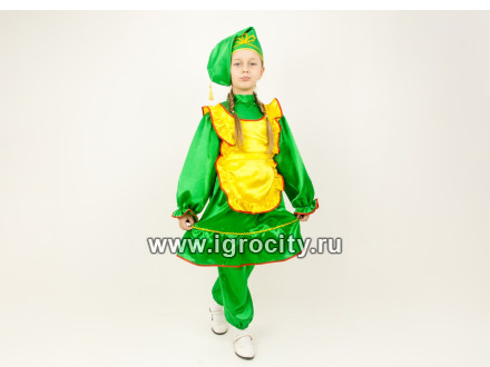 Татарский народный костюм (девочка): платье, фартук, шаровары, калфак, Вини
