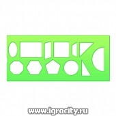Трафарет геометрических фигур Стамм, 12 элементов, зеленый, арт. ТТ11 210521 (sale!)