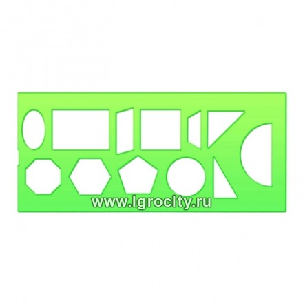 Трафарет геометрических фигур Стамм, 12 элементов, зеленый, арт. ТТ11 210521
