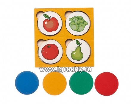 Мини-игра "Запоминалки. Овощи-Фрукты", Smile-Decor, размер планшета 8.5x8.5 см., цвета МИКС, арт. П212